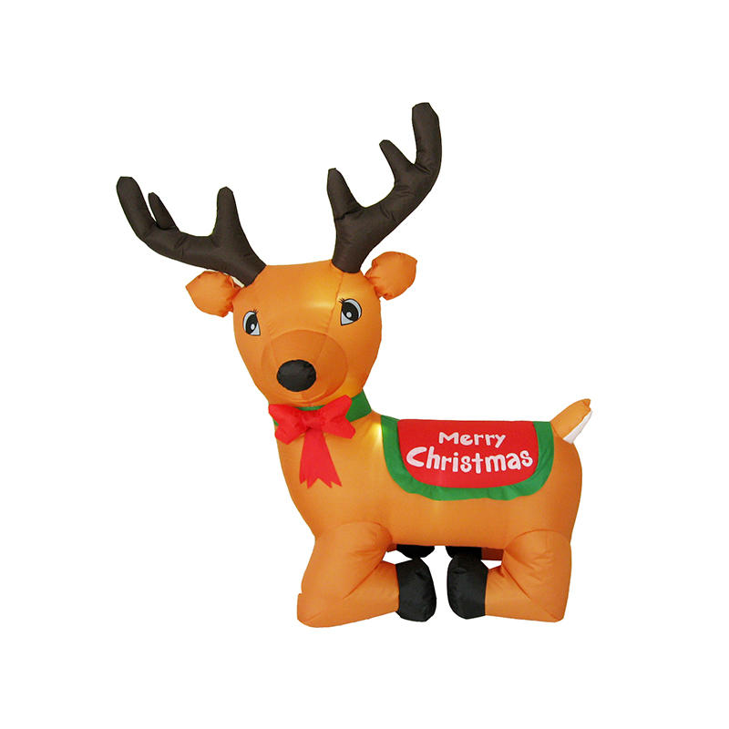 节日快乐充气驯鹿坐在圣诞节装饰